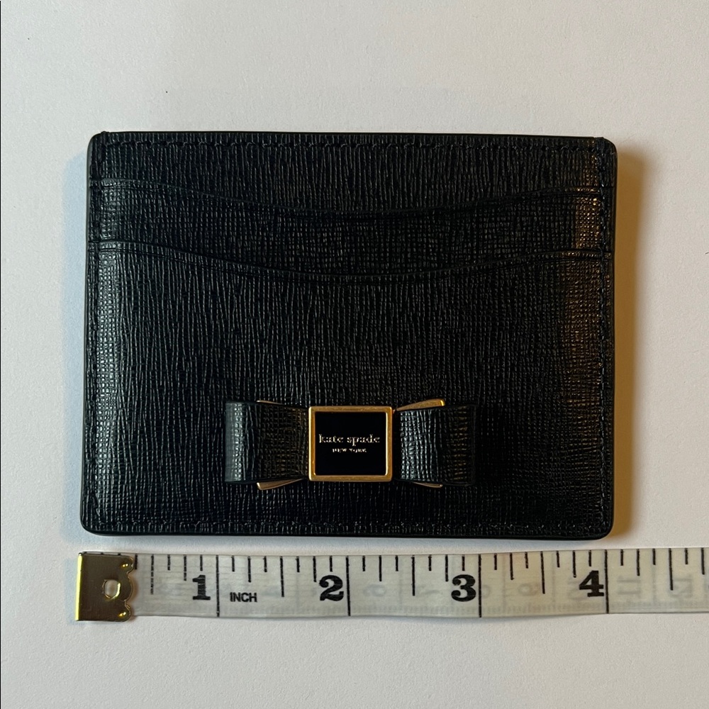 Kate Spade Morgan Bow Embellished Cardholder EUC Classic Minimalist Coquette - Picture 7 of 9